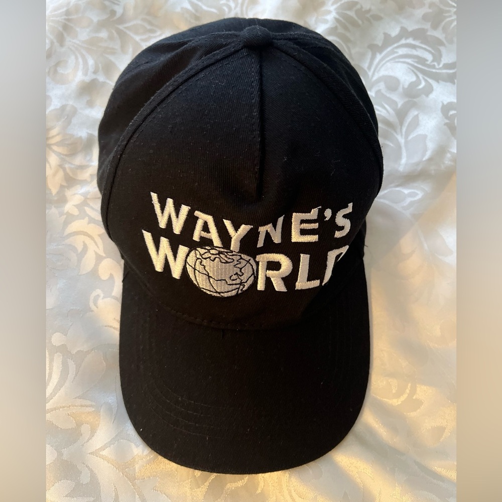 WAYNE'S WORLD Black Embroidered Baseball Cap